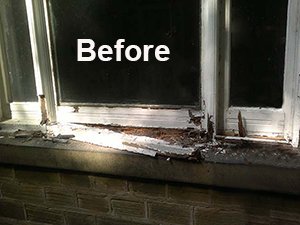 before window repair in residential house